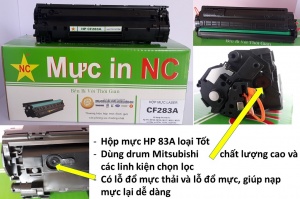 Hộp mực HP 83A, m125, m126, m127, m201, m225, m125a, m127fn, 127fn, m201dw loại 1 (bền)